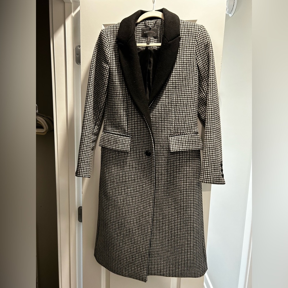 Black and white houndstooth BCBG coat